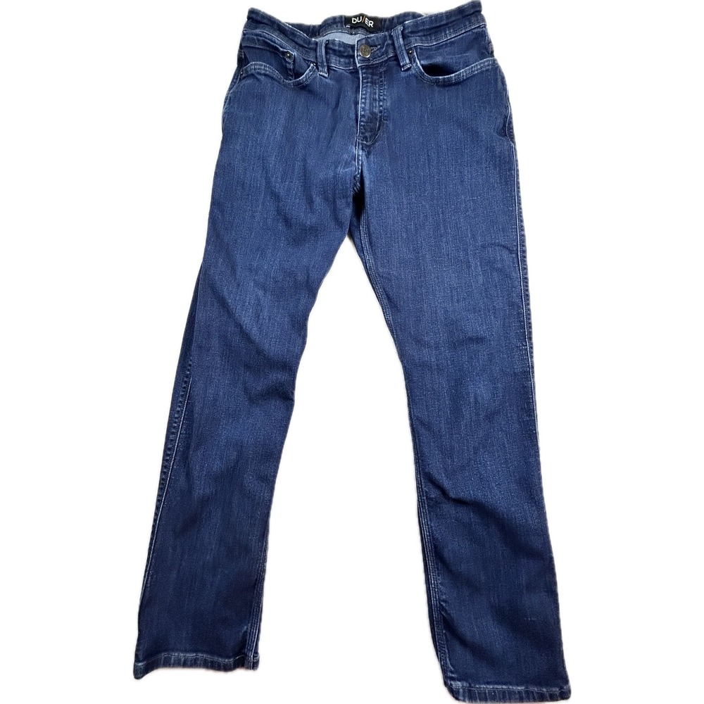 DU/ER Performance Denim Slim Jeans Mens 33x30 Dark Wash L2X Stretch Indigo